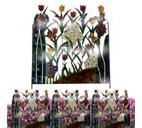 Metal Garden Fence - Rust Proof Lawn Separator, Outdoor Flower Bed Panels, Natural Outdoor Frame | Durable Decorative Landscape Path Stake, Creative Long Lasting Decorative Landscape Path Stake