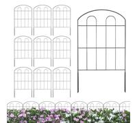 Metal Garden Fence - Rustproof Metal Wires, 58 x 32 cm Large Rust Resistant Wire Barrier, Curved Decorative Edge | No Digging, Animal Safe Fences for Flower Bed, Path, Patio, Yard, Lawn, Outdoor