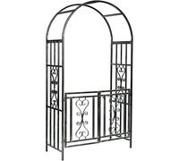 Metal Garden Gate Wedding Rose Arch Pergola Archway Climbing Plant Trellis Black