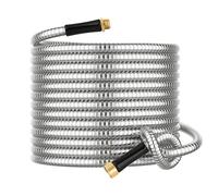 Metal Garden Hose 20 ft Connector, Stainless Steel Long Hose Extension Adapter for Hose Reel, Small, Flexible, Lightweight & Heavy Duty Water Pipe, No Kinking Short Outdoor Water Hose for Yard 20 Feet