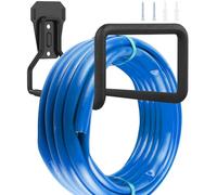 Metal Garden Hose Holder Heavy Duty Hose Hanger Wall Mounted Water Hose Holder Garage Hose Hook Sturdy Hose Storage Bracket Hose Stand Organizer with Fittings for Water Hose Extension Cords