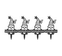 Metal Garden Markers with Gnome Hat Design, Black Rust - Plant Labels for Outdoor Use, 4pcs - Durable Outdoor Labels, Easy to Insert, Stylish Plant Name Tags