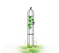 Metal Garden Obelisk, Metal Garden Trellis for Climbing Plants - Round Obelisk Tomato Cage & Vegetable Support Tower, Durable Black, 35x150cm (13.8x59in) - Ideal for Garden Decor & Plant Gro