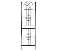Metal Garden Obelisk, Metal Garden Trellis,Garden Obelisk Iron art wall fence,for Flowers/Vegetables/Fruits/Vines climbing aid Support,garden,lawn,party,wedding decoration (Color : Black, Si