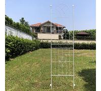 Metal Garden Obelisk, Metal Garden Trellis,Garden Obelisk Iron art wall fence,for Flowers/Vegetables/Fruits/Vines climbing aid Support,garden,lawn,party,wedding decoration (Color : White, Si