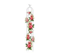 Metal Garden Obelisk, Metal Garden Trellis Tower Obelisk Plant Cage for Climbing Roses & Vines Support, 25x190cm (9.8x74.8in), Durable White Rack for Various Climbing Plants