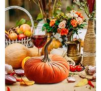 Metal Garden Ornaments Pc Pumpkins 1 Stuffed Handmade with Soft Velvet Pumpkin Super Home Large Ornaments (Orange, One Size)