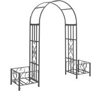 Metal Garden Patio Arch With Planters Rose Arbour Plant Trellis