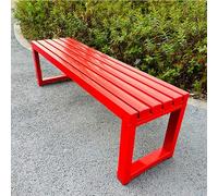 Metal Garden Patio Chair Bench with Cast Iron Legs, Outdoor Backless Bench for Porch Park Lounge