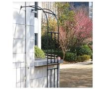 Metal Garden Pergola Arch Stand for Climbing Plants, Weatherproof Trellis for Flowers, 5.9ft to 9.8ft Widths, Outdoor Arbor in Black - Stable & Stylish Decor