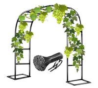 Metal Garden Plant Support for Roses and Vines - Decorative Trellis for Flowers, Weddings - Black, 80W x 200H cm, Perfect for Outdoor Use