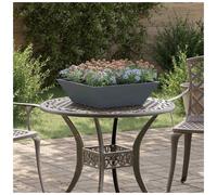 Metal Garden Planter Anthracite Cold-Rolled Steel 50x50x15cm Trapezoidal Outdoor