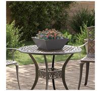 Metal Garden Planter Black 40x40x15cm Cold-Rolled Steel Trapezoid Modern Garden