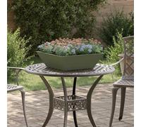 Metal Garden Planter Olive Green Cold-Rolled Steel Trapezoid Outdoor 50x50x15cm
