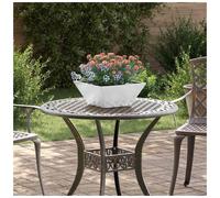 Metal Garden Planter Trapezoid Galvanised Steel 35x35x15cm Cold-Rolled OutdoorUK