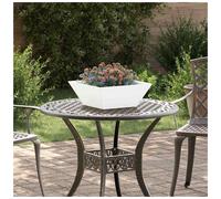 vidaXL Garden Planter White 40 x 40 x 15 cm Cold-rolled Steel