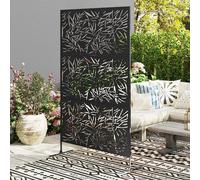 Metal Garden Privacy Screen Bamboo Trellis Outdoor Divider Panel Black Steel