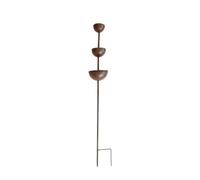 Metal Garden Rain Catcher 71cm Bronze, Steel Rainwater Collector Stake with Rust-Resistant Coating for Plants and Wildlife, For Easy Install Yard Ornament