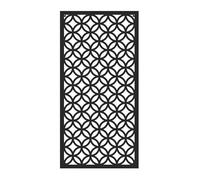 Metal Garden Screen Geometric Circles Black 60x120cm Fence Wall Decor Panel