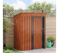 Garden Shed Metal Brown 153x83x179cm Weather-Resistant Durable Outdoor Storage