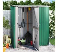 vidaXL Garden Shed Green Galvanised Steel Garage Outdoor Storage Shed House