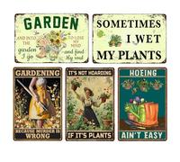 Metal Garden Signs, 20 x 30 cm, Rustic Outdoor Plaques, Set of 5 (Multicolor)