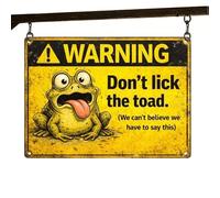 Metal Garden Signs,Decorative Don't Lick the Toad Stake | Metal Warning Sign,for Lawn Front Backyard Garage Outdoor Yard Porch Patio