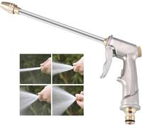 Metal Garden Spray Gun with 4 Adjustable Jet Modes, Silver