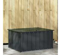 Garden Storage Box Black Steel Outdoor Secure Decorative Modern Home vidaXL