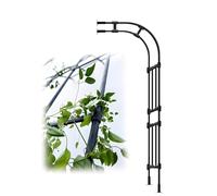 Metal Garden Trellis Arch for Climbing Plants, Weatherproof Half Archway Decor, Elegant Black Design for Outdoor Support, 240-267 cm