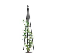 Metal Garden Trellis for Climbing Plants 90-180cm Adjustable Support Outdoor Rose Column Pyramidal Plant Arch Black Ideal for Vines & Flowers (47"/120cm H)