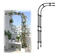 Metal Garden Trellis for Climbing Plants Half-Round Rose Support Adjustable Width 60-400cm Black Ideal for Outdoor Decor and Stylish Plant Stake
