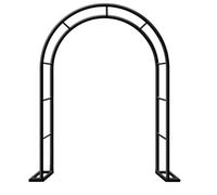 Metal Garden Trellis for Roses - Wedding Arbor Adjustable Width 80cm-350cm Ideal for Patios Windows and Gardens Black Finish Size W180 x H220cm