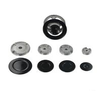 Metal Gas Stove Burner Cap Kit for Sabaf Ranges, Zinc Alloy Crown Flame Diffuser Set with Even Heating, Grease Resistant Hob Covers Replacement Part(Concave)