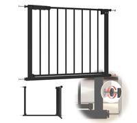 Metal Gate Pressure Fit Safety Gate Baby Safety Gate - Secure & Extendable Pressure Mounted Gate, One-handed Opening, Door Gate Stair Black - 75-82 cm Wide