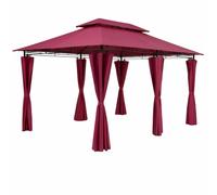 Metal Gazebo Topas Red 3x4m with Side Panels