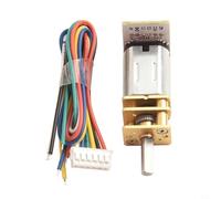 Metal Gear DC Motor 6V with Encoder for GA12-N20 High Torque Speed Control for DIY Robots RC Hobby Car Modules Airplanes Small Electric Gearmotor D-Cut Shaft 3mm (750RPM)