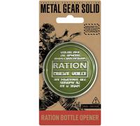Metal Gear Solid Ration Premium Bottle Opener - Officially Licensed Heavy Duty Metal, Magnetic Reverse, Twist Top Feature - Video Game Collectible Gift for Gamers