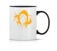 Metal Gear Solid Fox Coffee Cup in Classic Magical Ceramic White Black Pink 330 ml