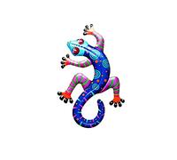 Metal Gecko Wall Decor,Garden House Lizard Art,Metal Animal Decoration Gift,Water And Rust Resistant,for Yard, Garden, Home, Outdoor (Blue)