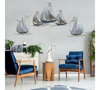 Metal Geometric Round Wall Art Abstract Metal Wall Decor for Living Room, 3d Modern Orange Circle Large Wall Art Circular Wall Decor Hanging Wall Sculptures Artwork for Outdoor Bedroom (Sailboat)