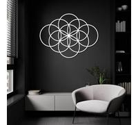 Metal Geometrical Circles Wall Art, Metal Minimalist Modern Geometric Bathroom Wall Artwork Decor, Black Artwork Decoration for Living Room,Bedroom Hallway and Stairs Nature Home Decor
