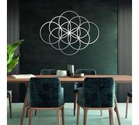 Metal Geometrical Circles Wall Art, Metal Minimalist Modern Geometric Bathroom Wall Artwork Decor, Black Artwork Decoration for Living Room,Bedroom Hallway and Stairs Nature Home Decor