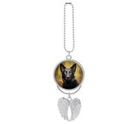 Metal German Shepherd Dog Pendant Aesthetic Decor Auto Mirror Pendant for Car Rearview Mirror Silver Style