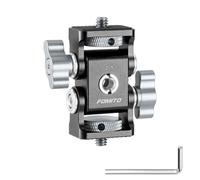 Metal Gimbal Support, Mini Quick Release Bracket, with 1/4"&3/8" Screw Hole and 2 x 1/4 Screw Head, Adjustable Damping Knob Tripod Head, Monitor Holder Mount for DSLR Camera Tripod Light Stand Head