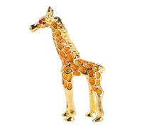 Metal Giraffe Figurine Rhinestones Yellow Giraffe Statue for Desktop Shelf Bedroom Office Animal Collectible Home Decor