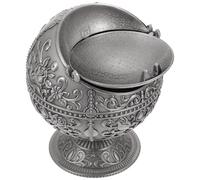 Metal Globe Ashtray Retro with Lid, Spherical Desktop Home Ornament | Creative Decorative Accent, Helps Contain Smoke Ash and Reduce Smell Diffusion, Delicate Styling for Household Display
