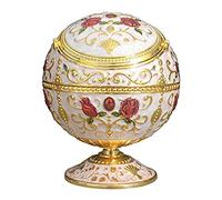 Metal Globe Ashtray Windproof Ashtray with Lids Portable Cigarette Ashtray Hand Stamped Pattern Ball Ashtray for Outdoors Indoors Home Hotel,Nice Gift