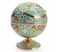 Metal Globe Ashtray Windproof Ashtray with Lids Portable Cigarette Ashtray Hand Stamped Pattern Ball Ashtray for Outdoors Indoors Home Hotel,Nice Gift
