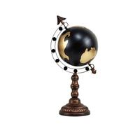 Metal Globes With Gold Accent Vintage Iron Wolrd Map Globes Rotating Ornament With Metal Stand Base Desktop Decoraiton